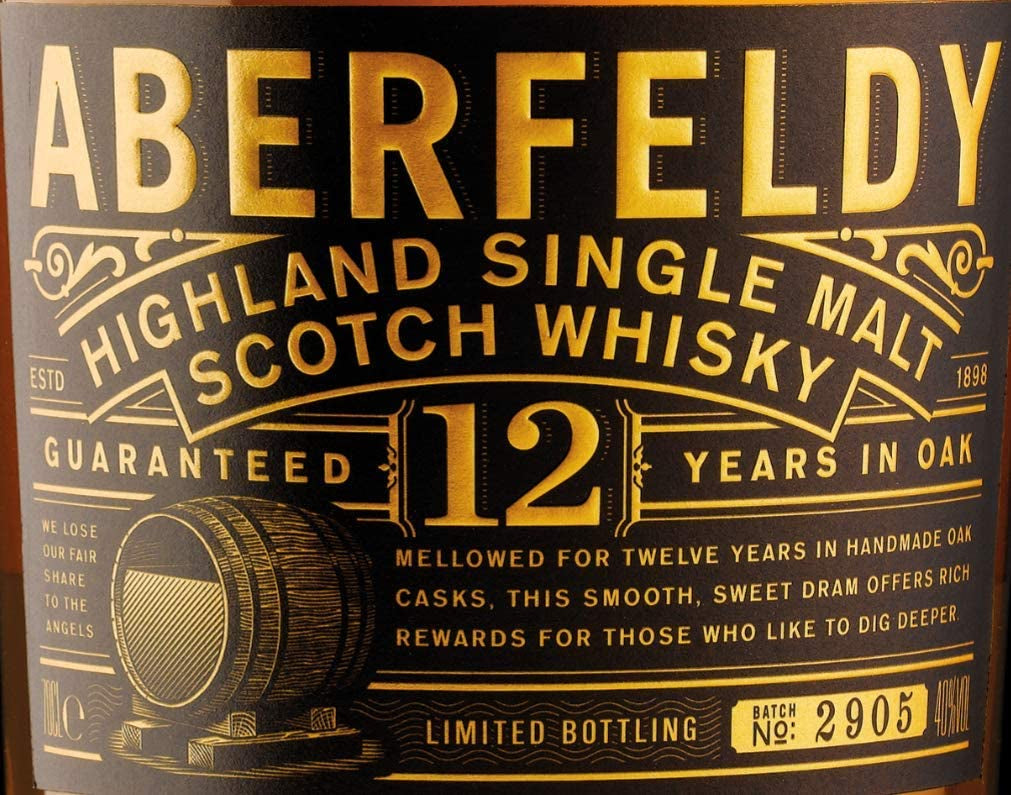 Aberfeldy 12 Single Malt Scotch Whisky, Fiche produit