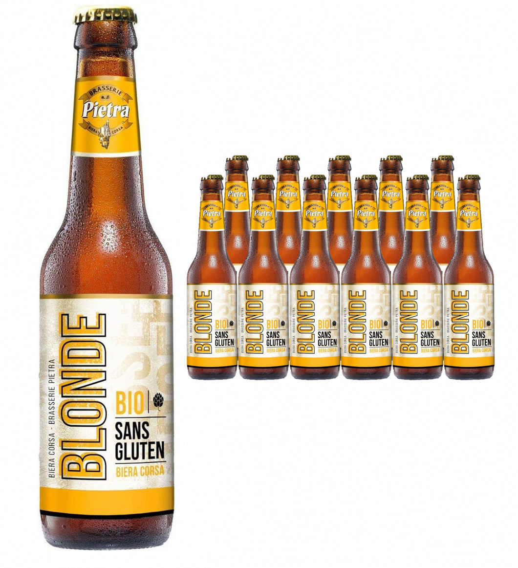 Les5CAVES - Pack Pietra Bière Corse blonde bio sans gluten 5,5% bouteille 12x33cl - Corse