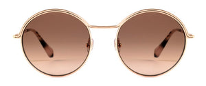 Lunettes de Soleil Femme Authentique GIGI BARCELONA modèle CARRIE en inox  Doré rosé et verres dégradés demi brown