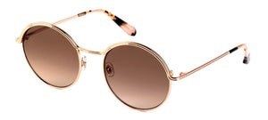 Lunettes de Soleil Femme Authentique GIGI BARCELONA modèle CARRIE en inox  Doré rosé et verres dégradés demi brown